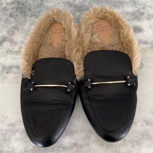 A New Day Faux Fur Leather Slides